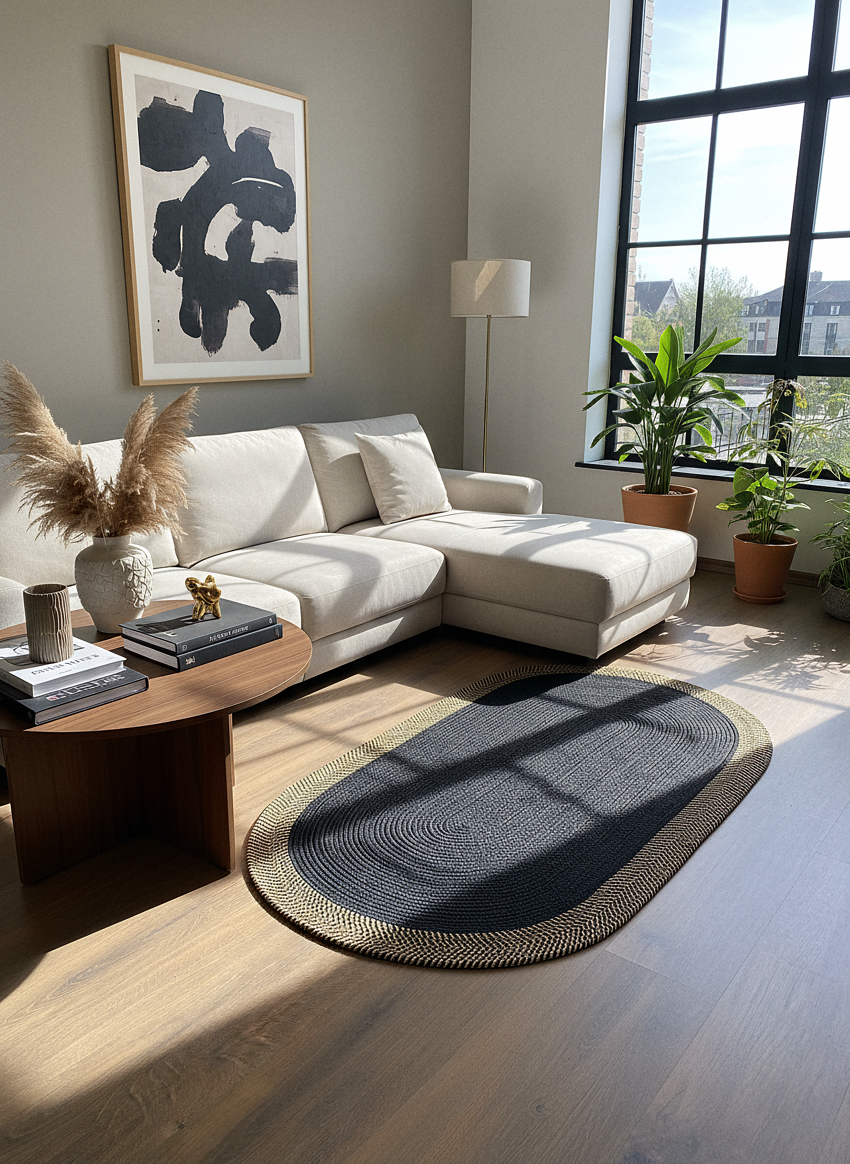 JÜT-C15 Elde Dokuma Doğal Jüt Hasır Halı