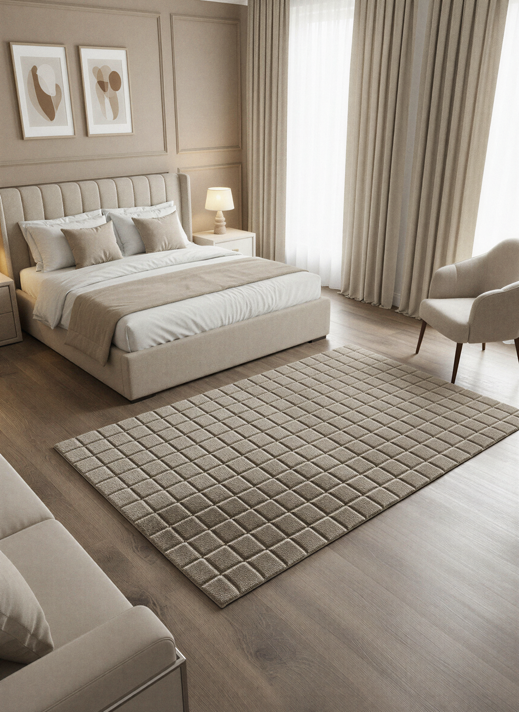 TAVŞAN SAMUR VİZON -  Kaymaz Taban Tavşan Shaggy Yatak Odası Oturma Odası Çocuk Odası Halısı