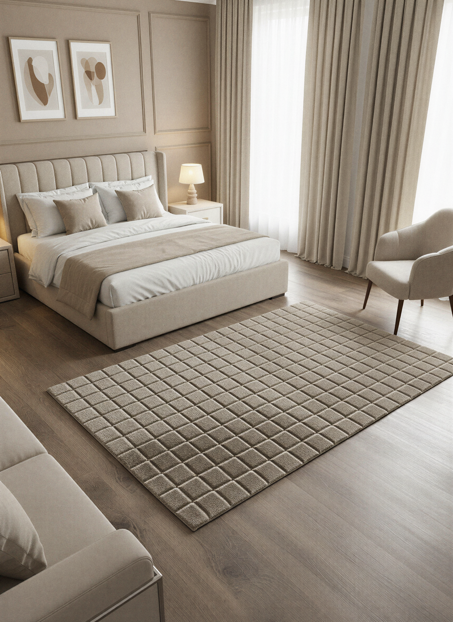 TAVŞAN SAMUR VİZON -  Kaymaz Taban Tavşan Shaggy Yatak Odası Oturma Odası Çocuk Odası Halısı