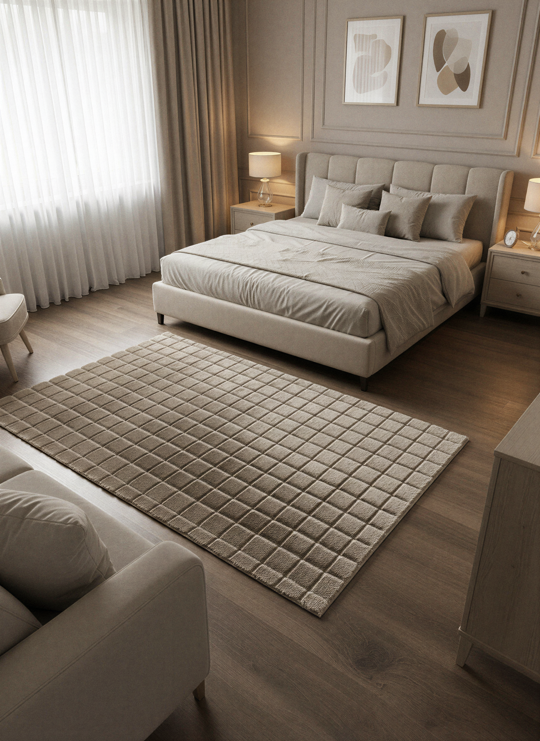 TAVŞAN SAMUR VİZON -  Kaymaz Taban Tavşan Shaggy Yatak Odası Oturma Odası Çocuk Odası Halısı