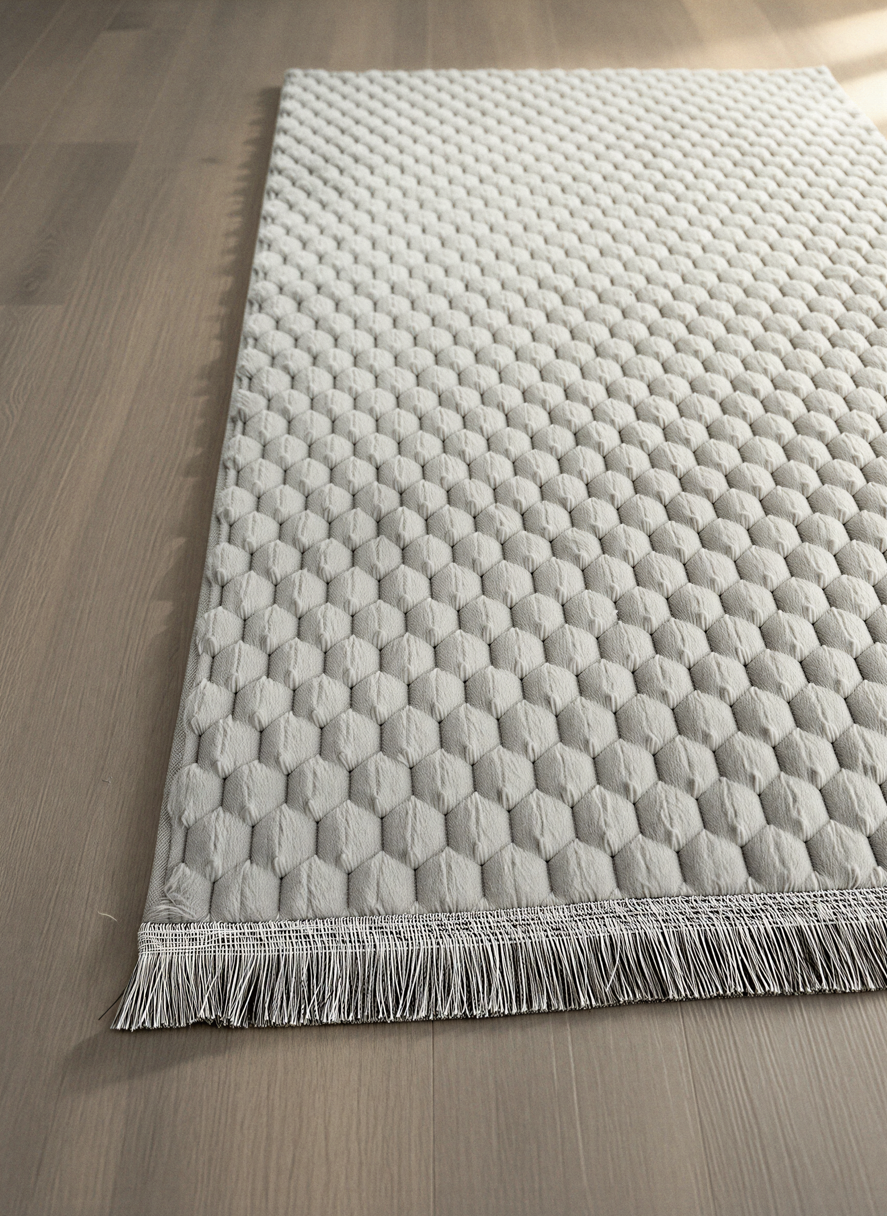 TAVŞAN PETEK  GRİ - Kaymaz Deri Taban Tavşan Shaggy Yatak Odası Oturma Odası Çocuk Odası Halısı