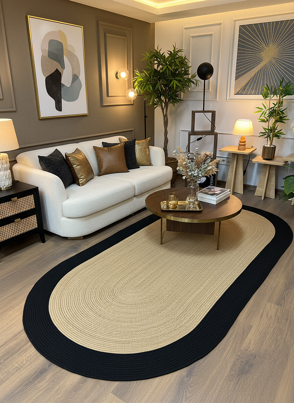 JÜT-C16 Elde Dokuma Doğal Jüt Hasır Halı