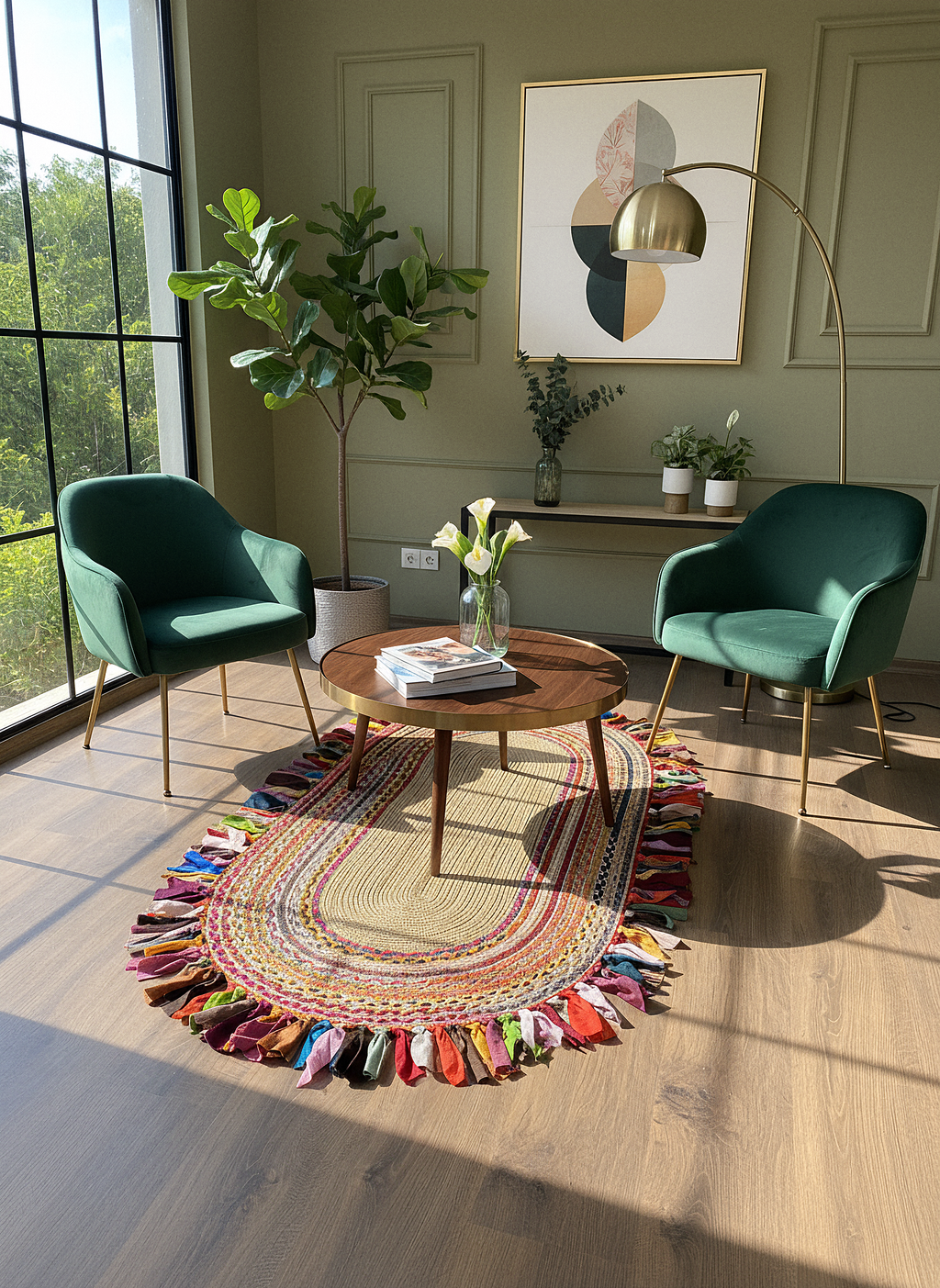 JÜT-C17 Elde Dokuma Doğal Jüt Hasır Halı