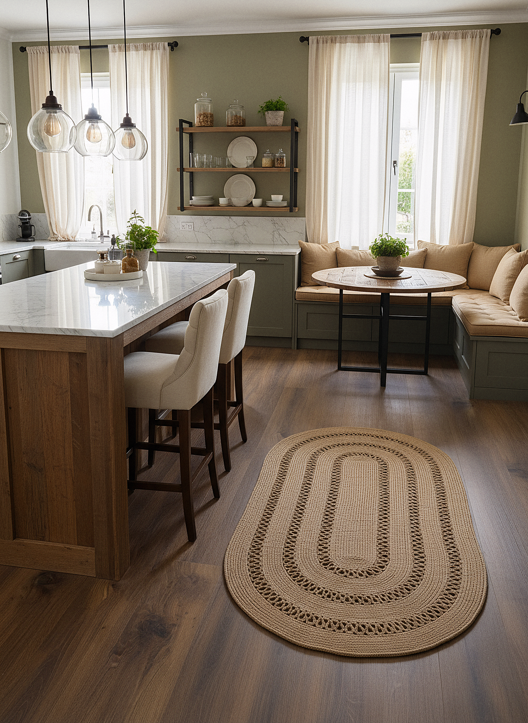 JÜT-C10 Elde Dokuma Doğal Jüt Hasır Halı