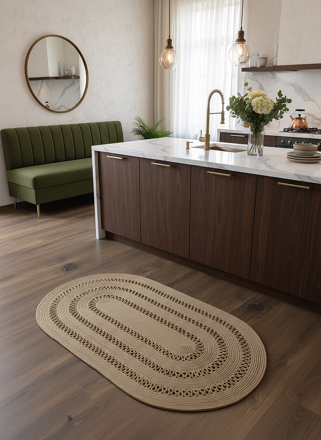 JÜT-C10 Elde Dokuma Doğal Jüt Hasır Halı