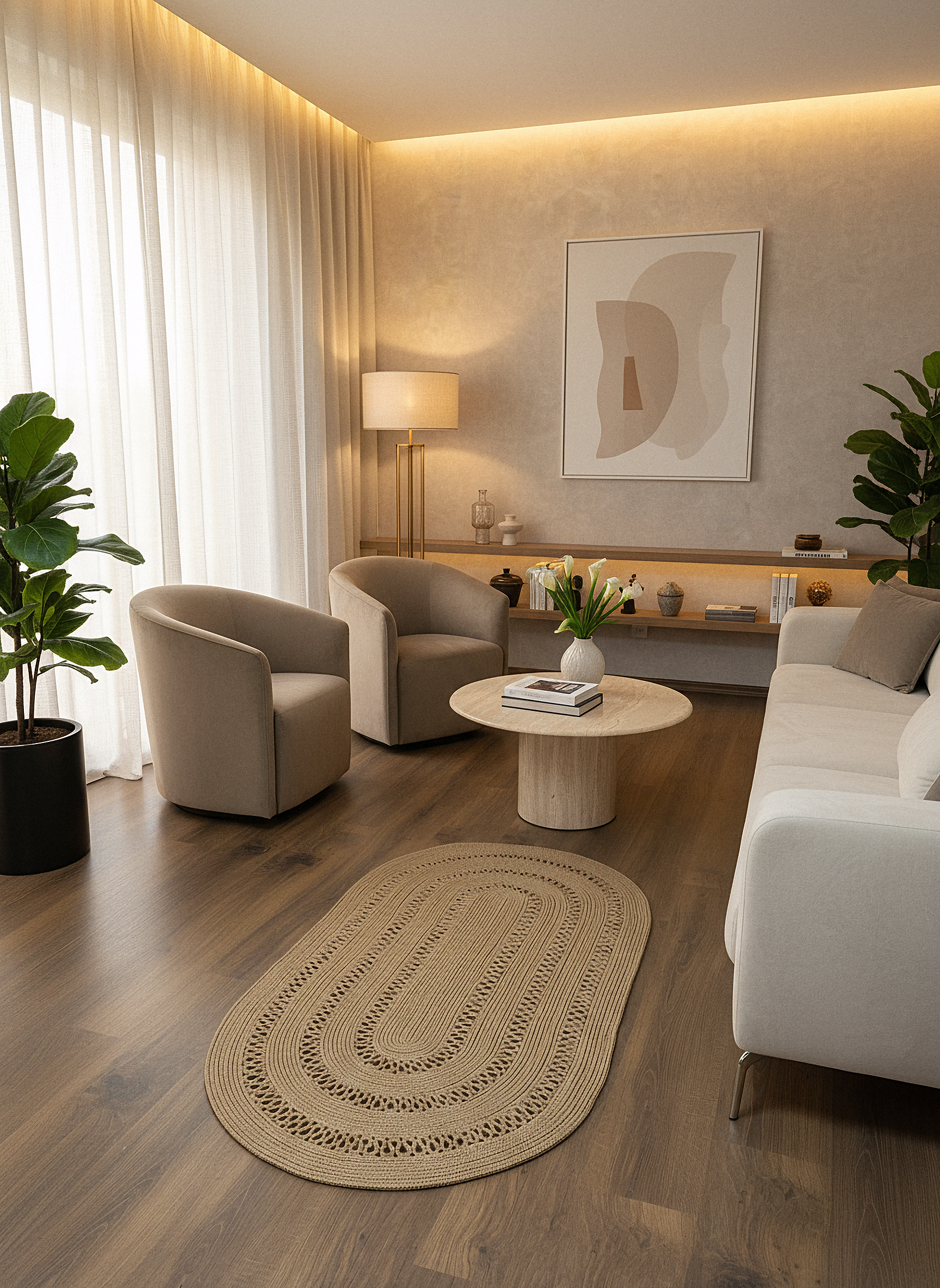 JÜT-C10 Elde Dokuma Doğal Jüt Hasır Halı