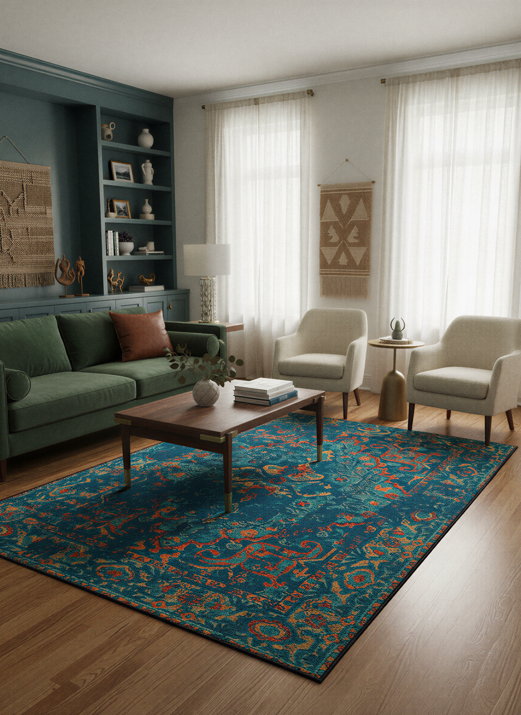 Arte HD014 Klasik Vintage Dekoratif Dokuma Şönil Halı