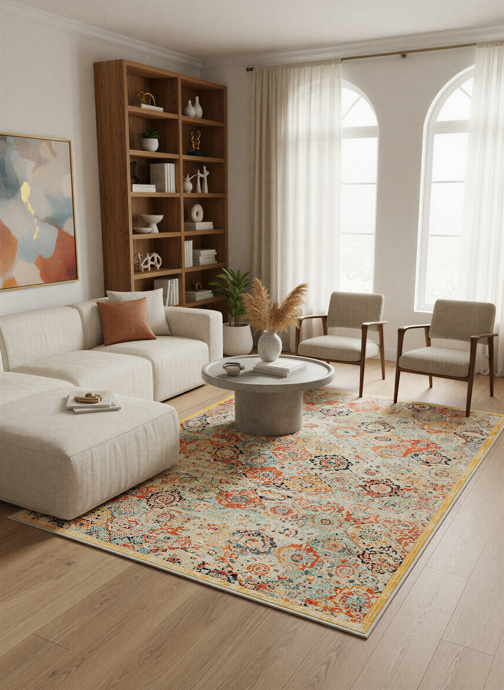 Arte HD013 Antik Figürlü Dekoratif Dokuma Şönil Halı