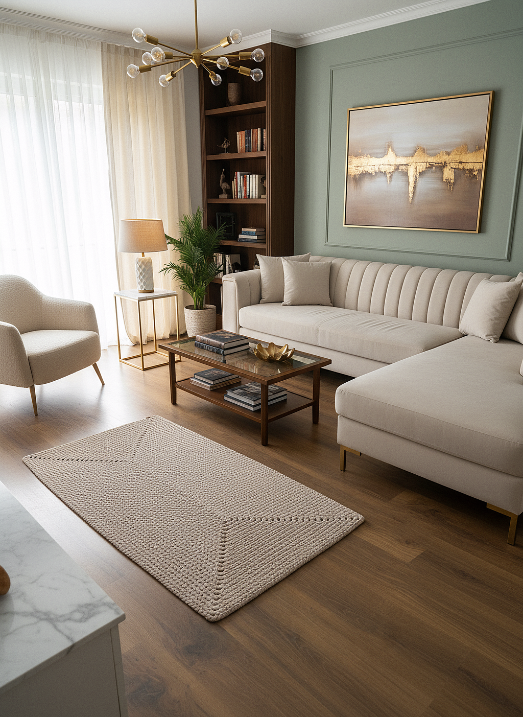 JÜT ÖRGÜ-02 BEJ El Örgüsü Jüt Hasır Halı