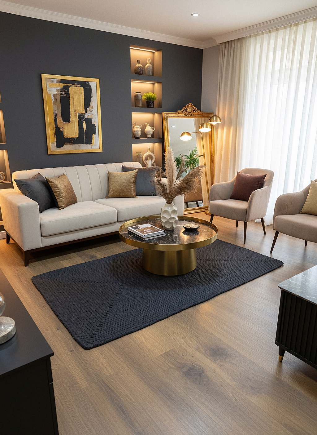 JÜT ÖRGÜ-01 ANTRASİT El Örgüsü Jüt Hasır Halı