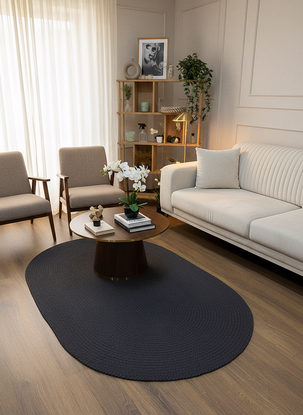 JÜT ÖRGÜ-06 ANTRASİT El Örgüsü Jüt Hasır Halı