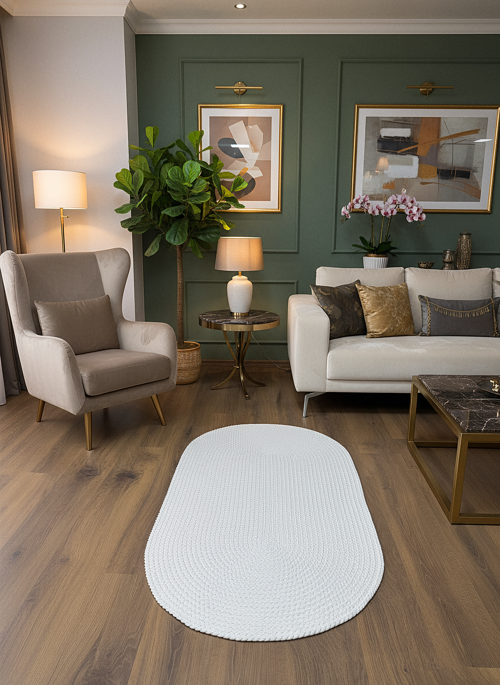 JÜT ÖRGÜ-09 KREM El Örgüsü Jüt Hasır Halı