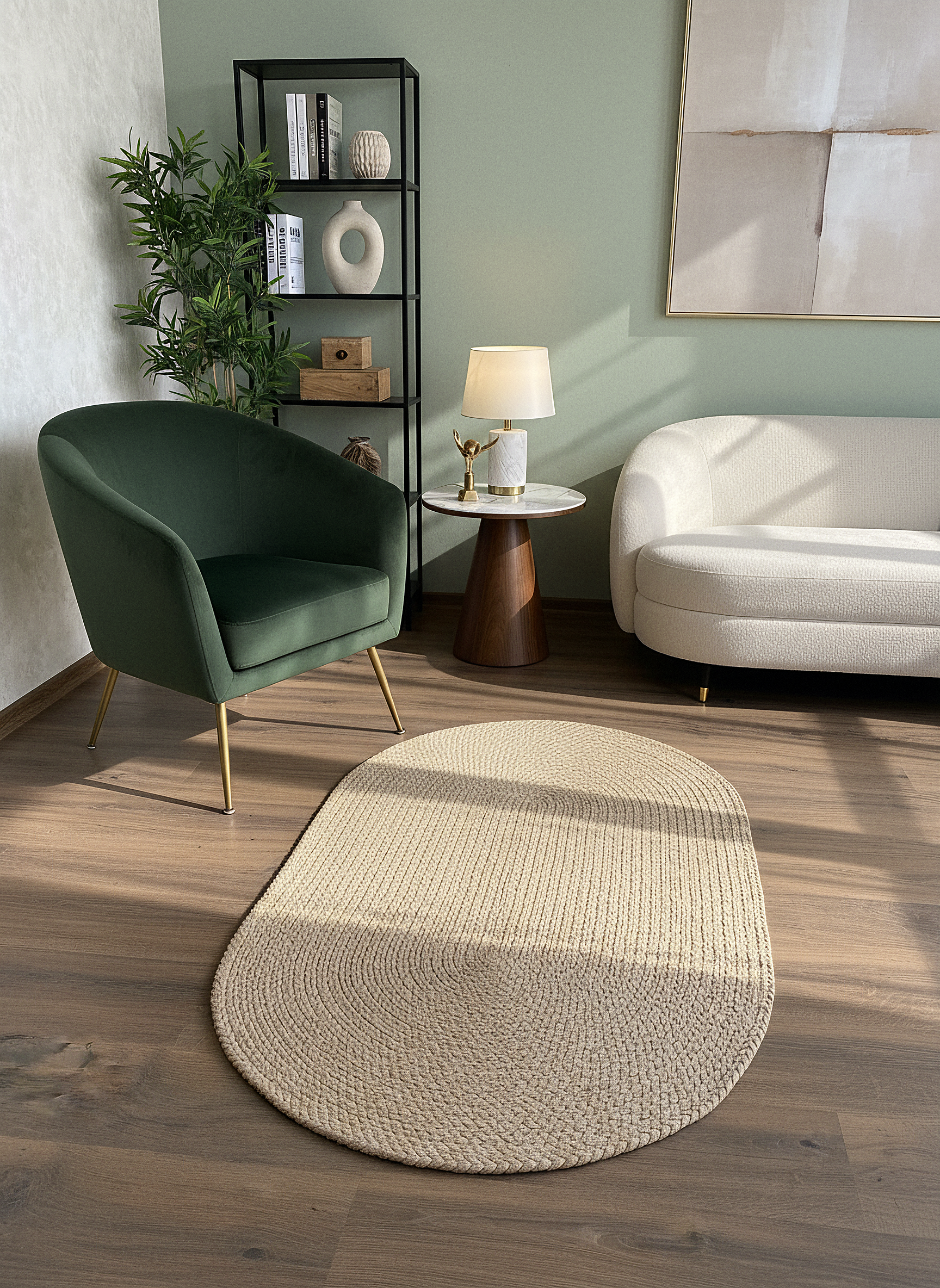 JÜT ÖRGÜ-10 VİZON El Örgüsü Jüt Hasır Halı