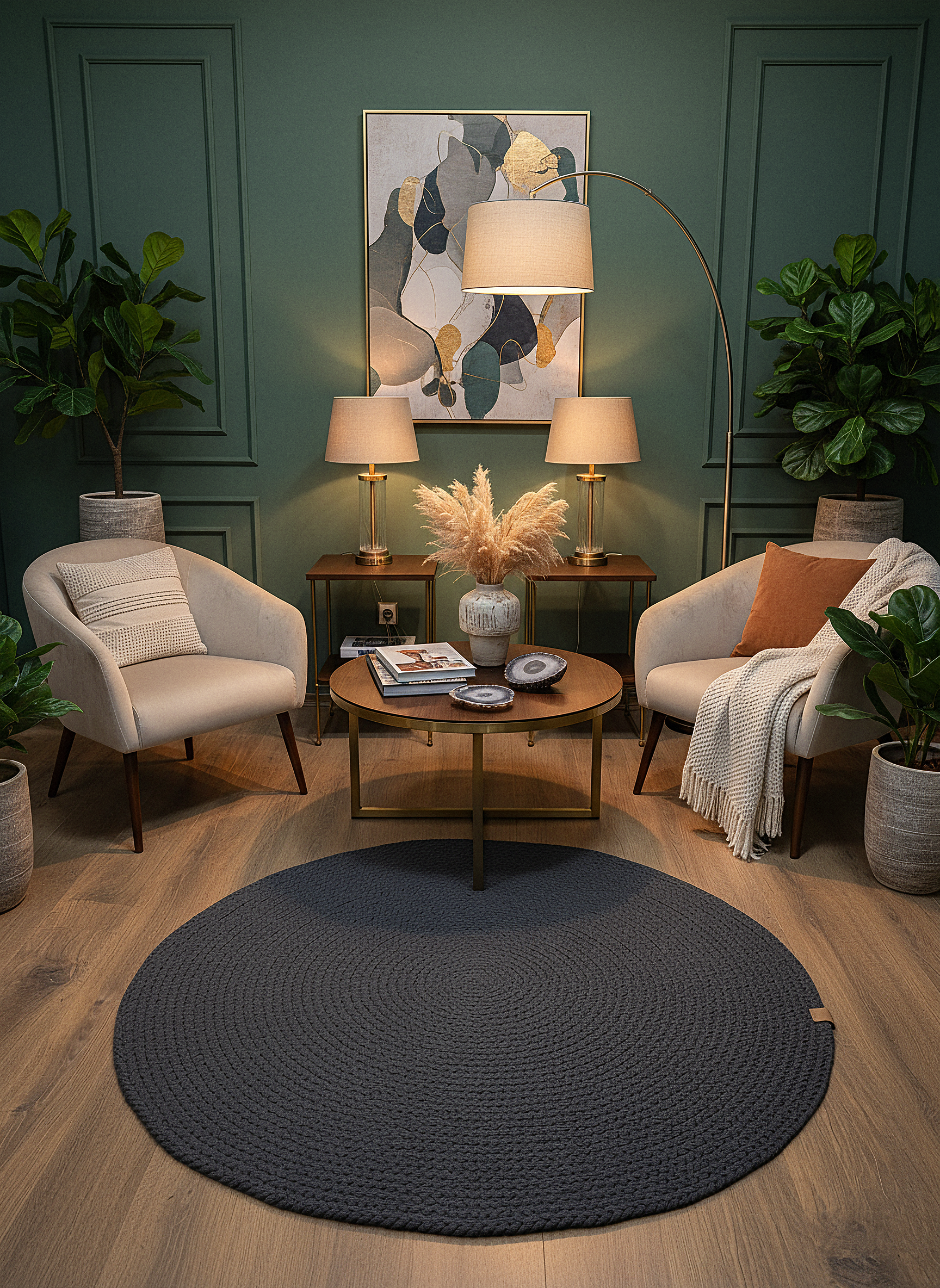 JÜT ÖRGÜ-11 ANTRASİT El Örgüsü Jüt Hasır Halı