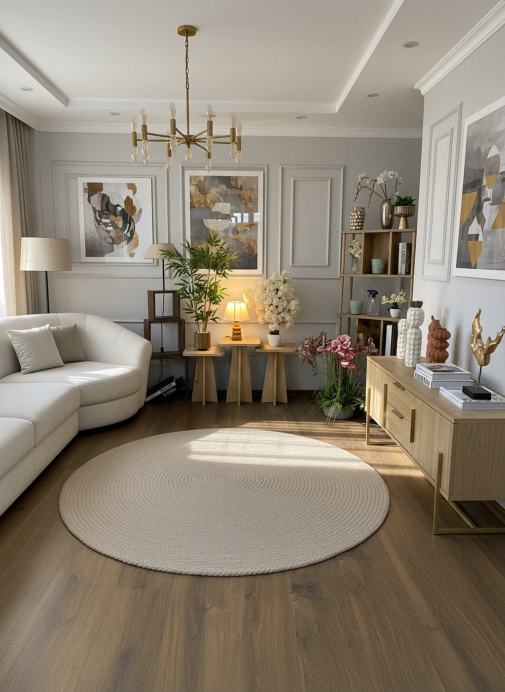 JÜT ÖRGÜ-12 KREM El Örgüsü Jüt Hasır Halı