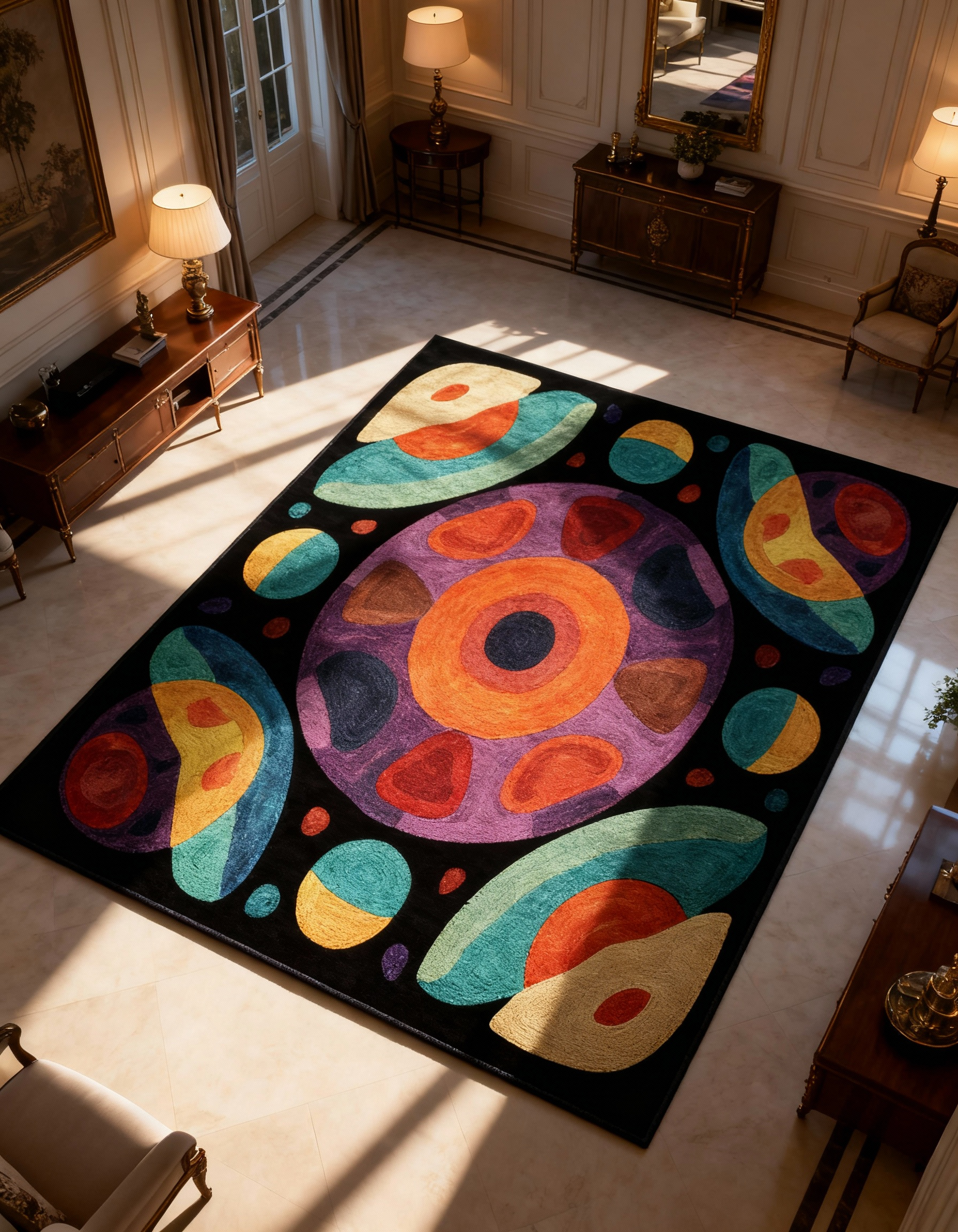 Arte HD010 Geometrik Desenli Renkli Dekoratif Dokuma Halı