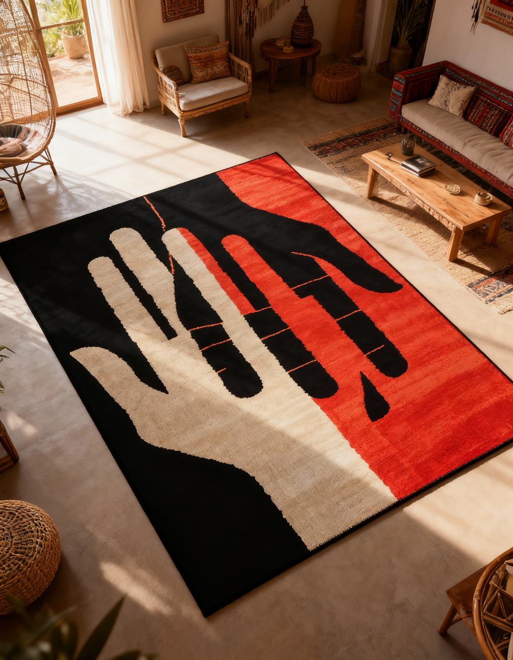 Arte HD011 Modern El Figürlü Renkli Dekoratif Dokuma Halı