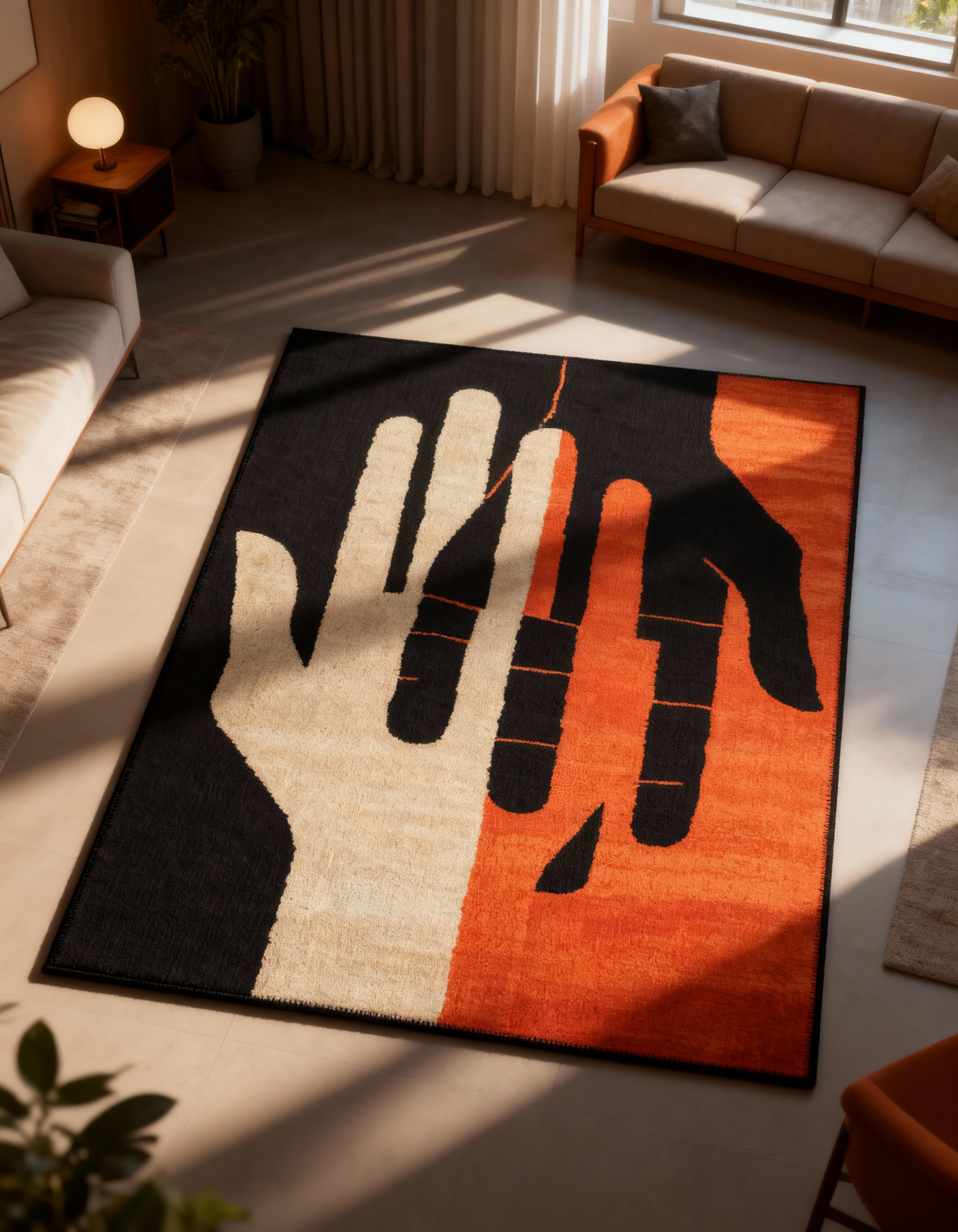 Arte HD011 Modern El Figürlü Renkli Dekoratif Dokuma Halı