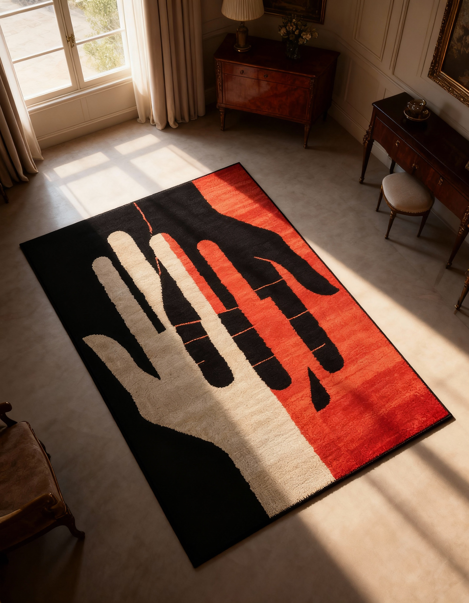 Arte HD011 Modern El Figürlü Renkli Dekoratif Dokuma Halı