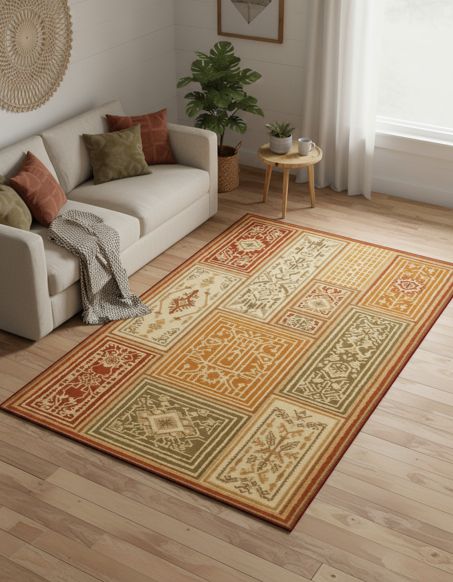 Arte HD005 Figürlü Modern Desenli Renkli Dekoratif Dokuma Halı