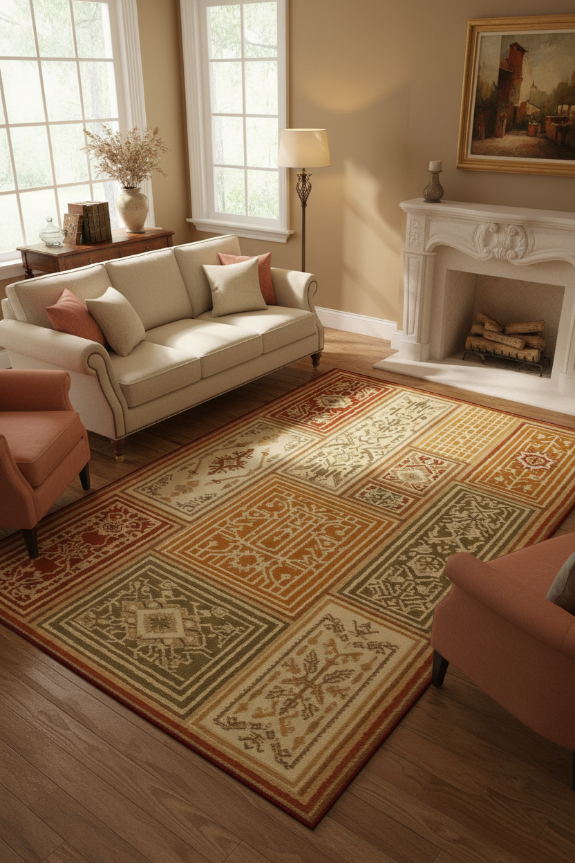 Arte HD005 Figürlü Modern Desenli Renkli Dekoratif Dokuma Halı