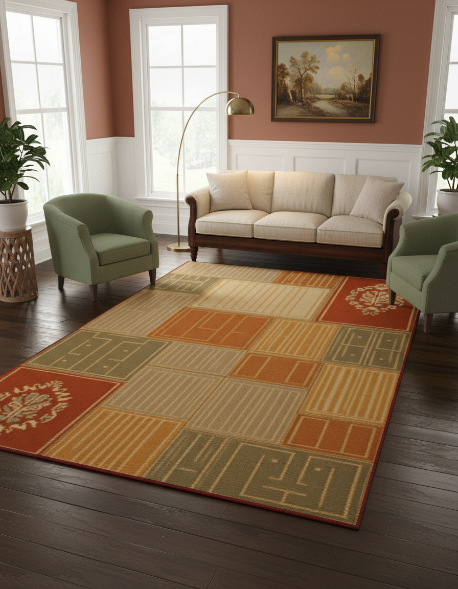 Arte HD006 Figürlü Modern Desenli Renkli Dekoratif Dokuma Halı