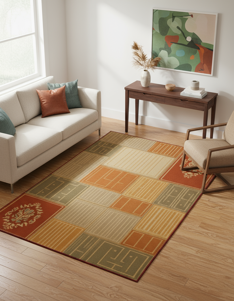 Arte HD006 Figürlü Modern Desenli Renkli Dekoratif Dokuma Halı