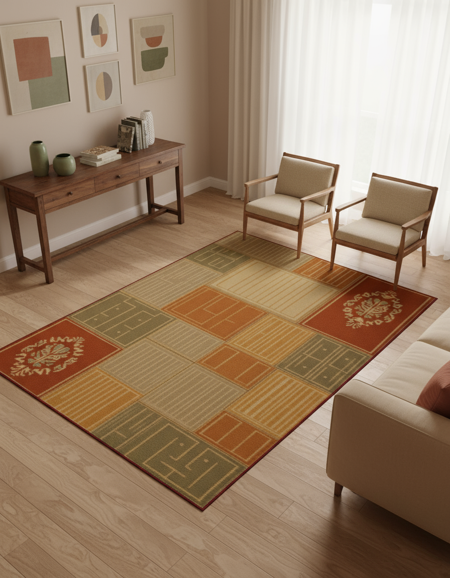 Arte HD006 Figürlü Modern Desenli Renkli Dekoratif Dokuma Halı