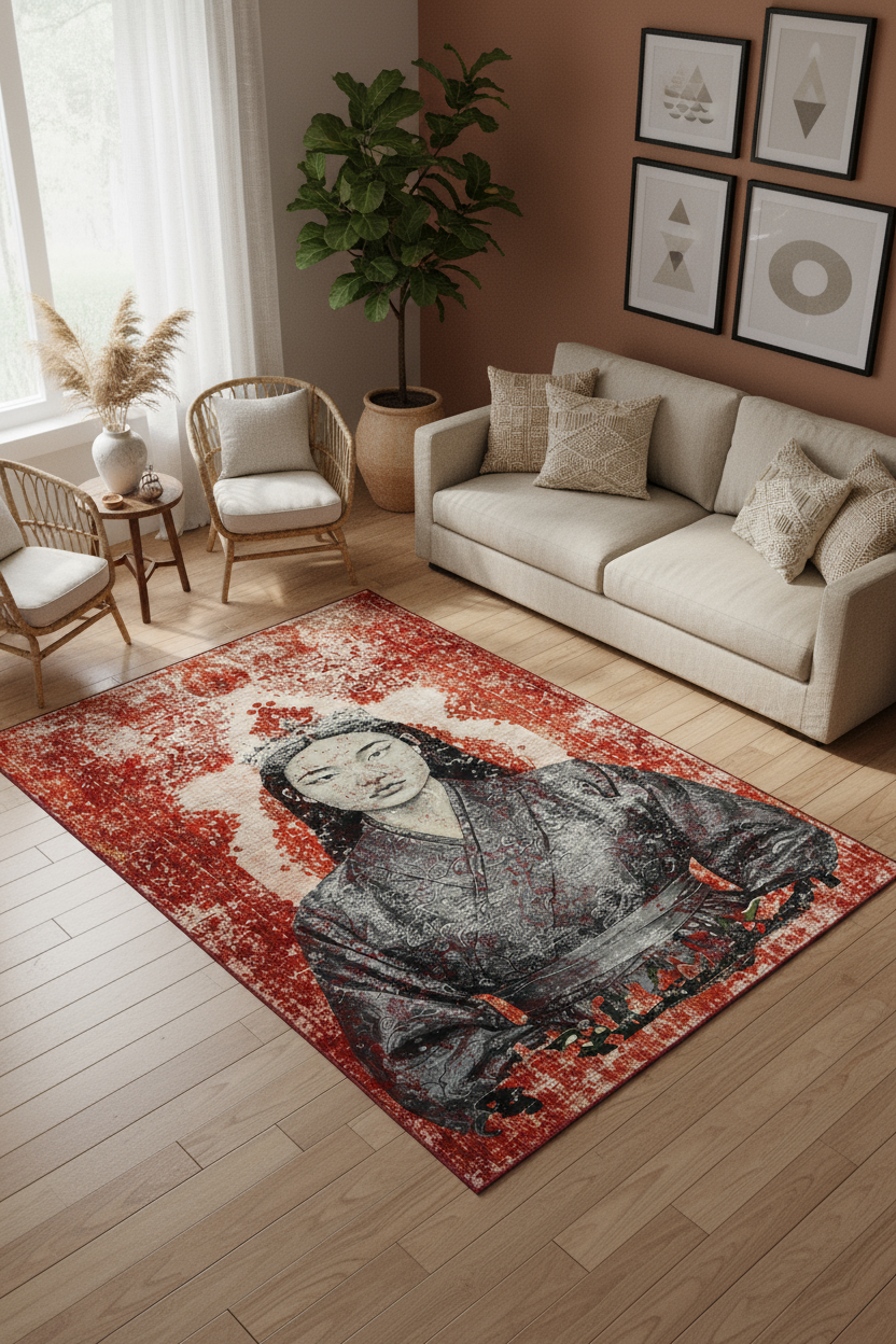 Arte HD008 İnsan Temalı Klasik Dekoratif Dokuma Halı