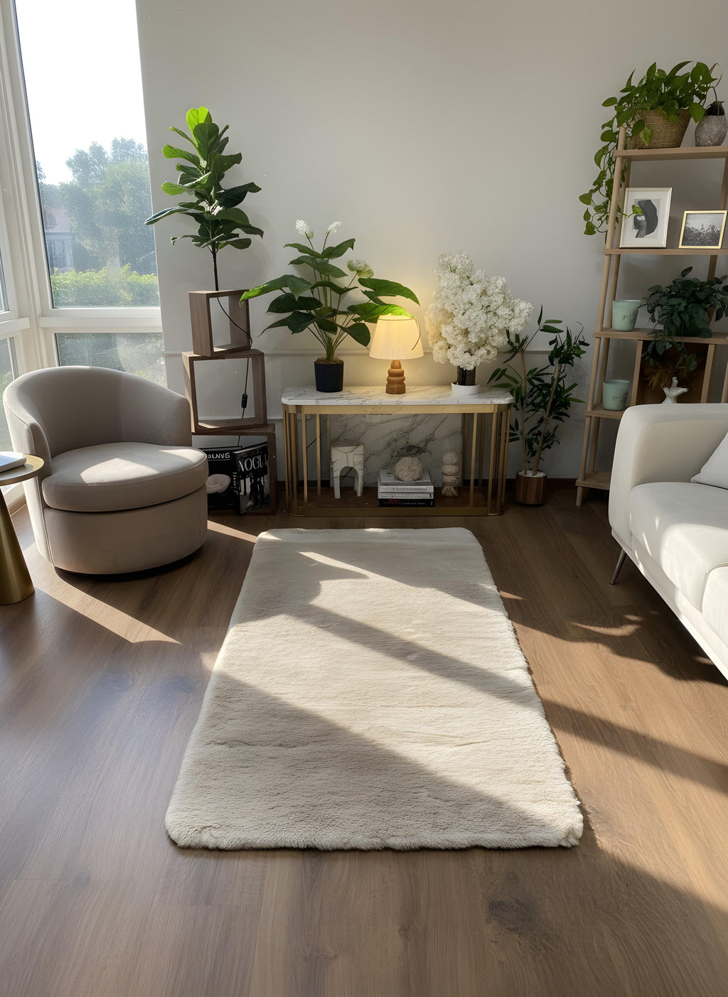 TAVŞAN BEJ -  Kaymaz Taban Tavşan Shaggy Yatak Odası Oturma Odası Çocuk Odası Halısı