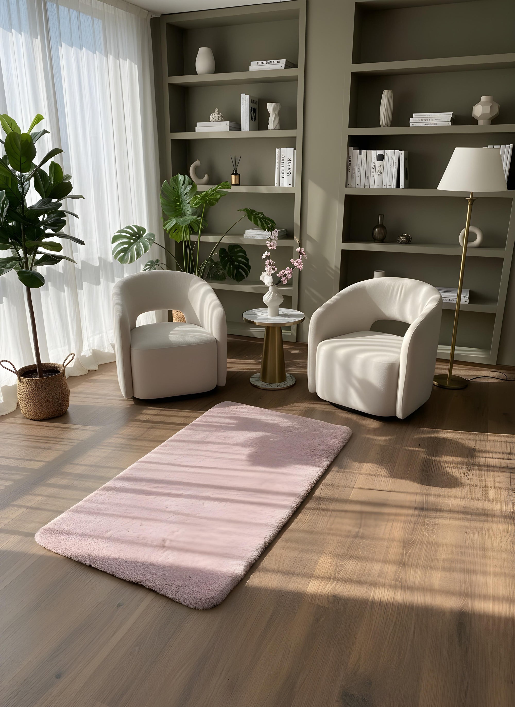 TAVŞAN PUDRA -  Kaymaz Taban Tavşan Shaggy Yatak Odası Oturma Odası Çocuk Odası Halısı