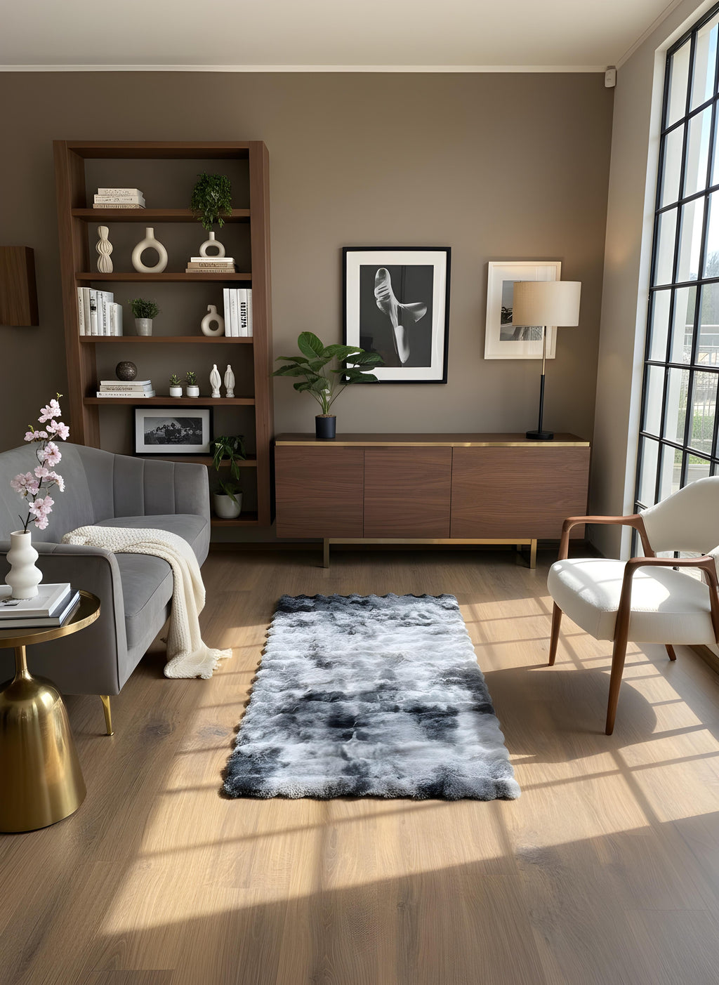 TAVŞAN NEO ANTRASİT -  Kaymaz Taban Tavşan Shaggy Yatak Odası Oturma Odası Çocuk Odası Halısı