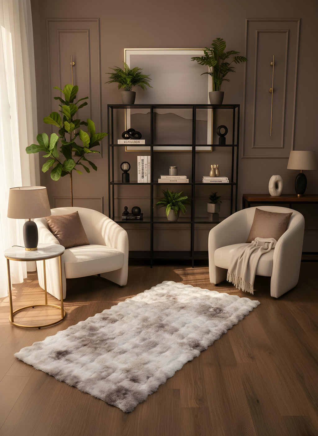 TAVŞAN NEO KAHVE -  Kaymaz Taban Tavşan Shaggy Yatak Odası Oturma Odası Çocuk Odası Halısı