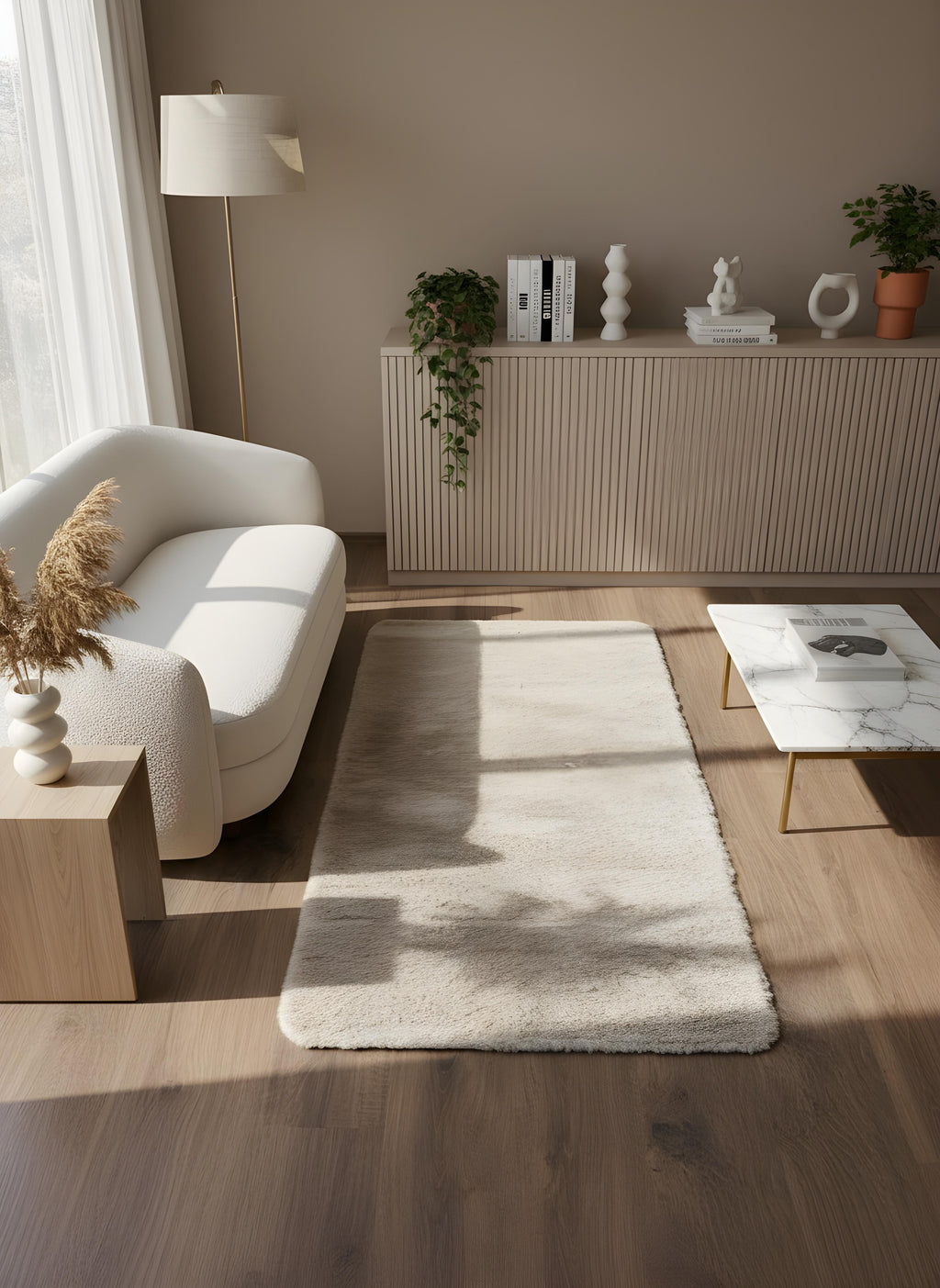 TAVŞAN BEJ -  Kaymaz Taban Tavşan Shaggy Yatak Odası Oturma Odası Çocuk Odası Halısı