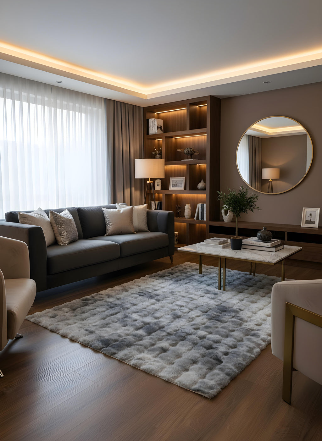 TAVŞAN NEO GRİ -  Kaymaz Taban Tavşan Shaggy Yatak Odası Oturma Odası Çocuk Odası Halısı