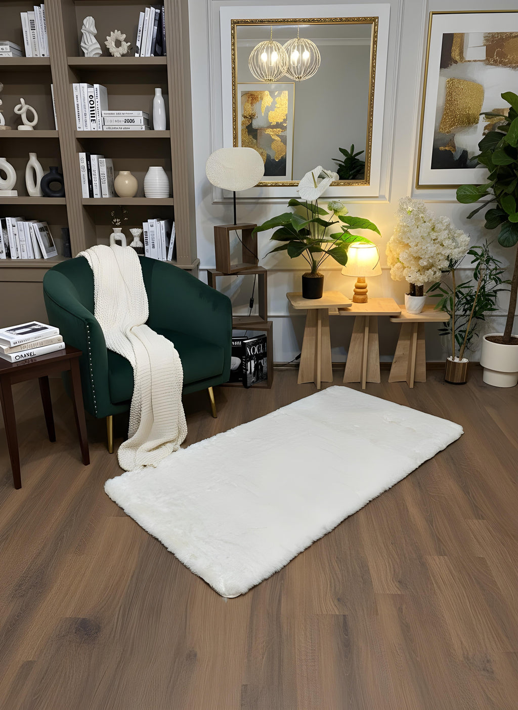 TAVŞAN KREM -  Kaymaz Taban Tavşan Shaggy Yatak Odası Oturma Odası Çocuk Odası Halısı