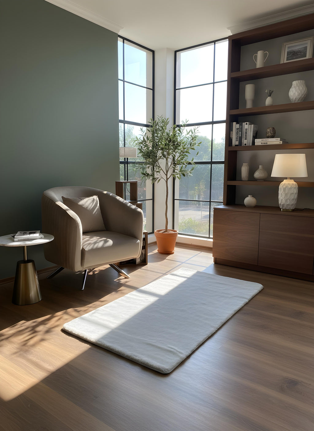 TAVŞAN GRİ -  Kaymaz Taban Tavşan Shaggy Yatak Odası Oturma Odası Çocuk Odası Halısı