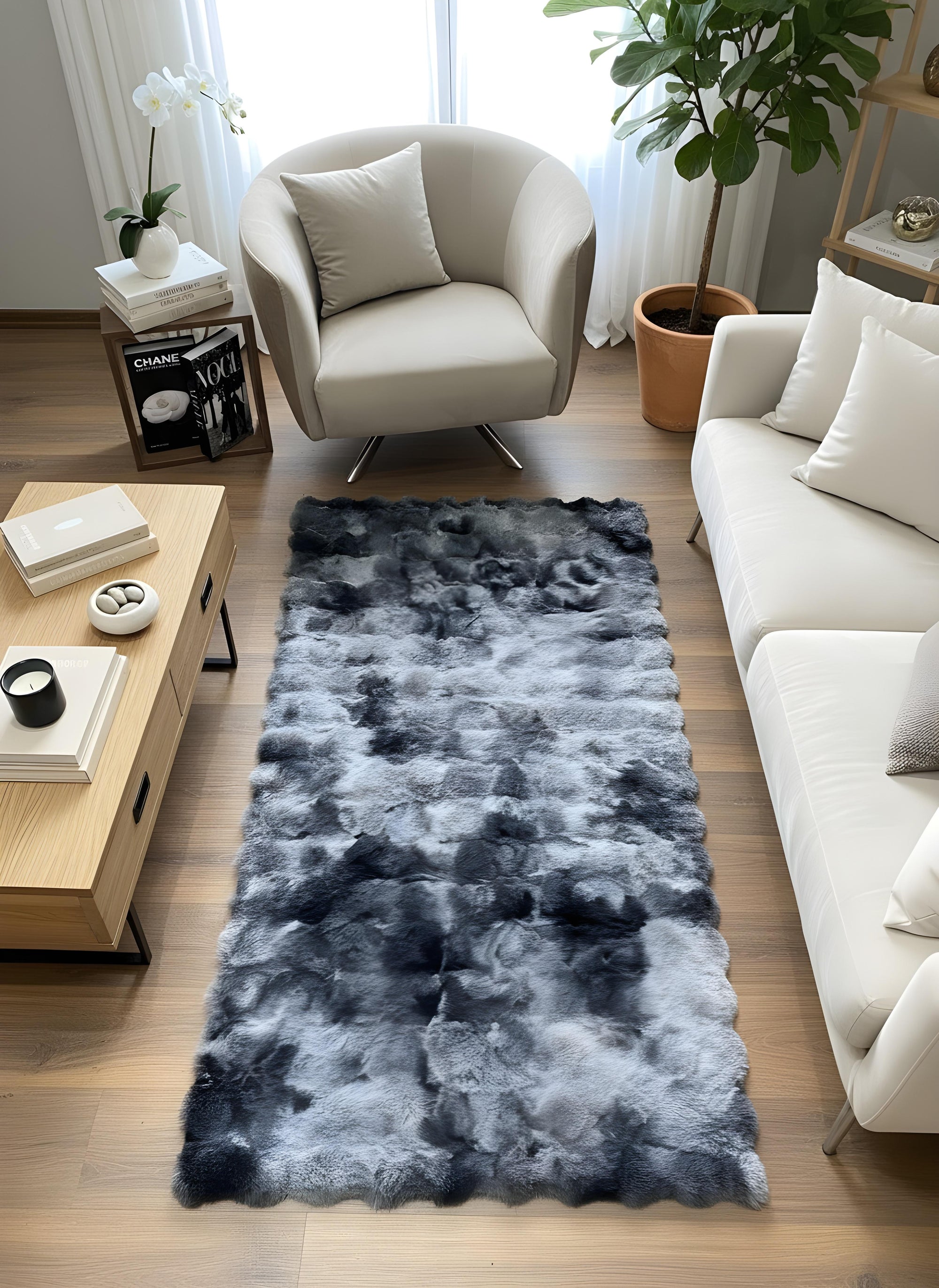TAVŞAN NEO ANTRASİT -  Kaymaz Taban Tavşan Shaggy Yatak Odası Oturma Odası Çocuk Odası Halısı