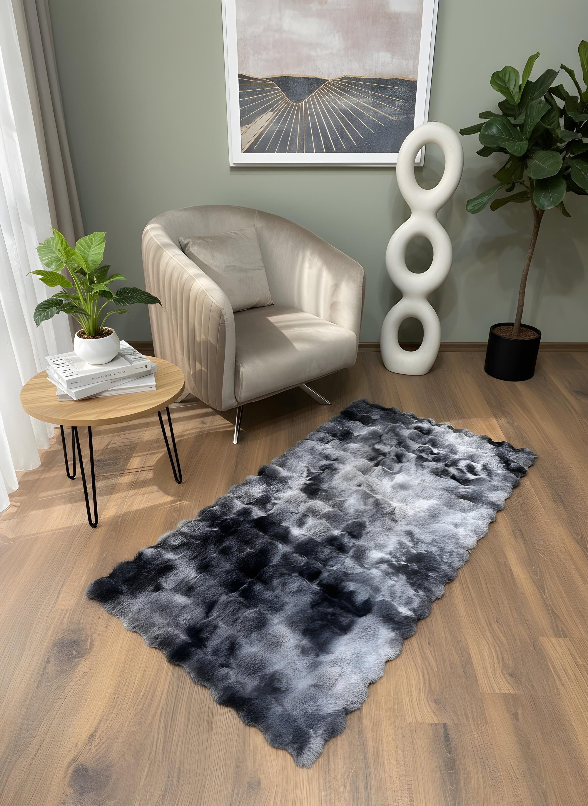 TAVŞAN NEO ANTRASİT -  Kaymaz Taban Tavşan Shaggy Yatak Odası Oturma Odası Çocuk Odası Halısı