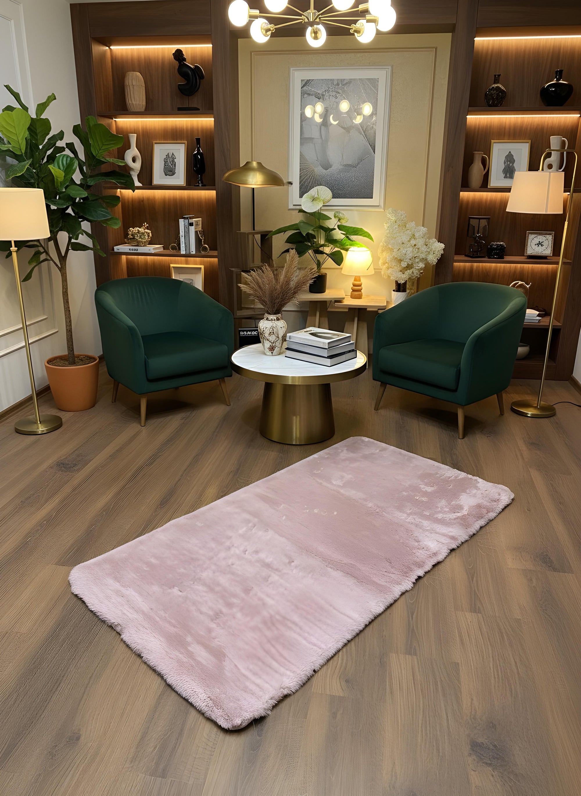 TAVŞAN PUDRA -  Kaymaz Deri Taban Tavşan Shaggy Yatak Odası Oturma Odası Çocuk Odası Halısı