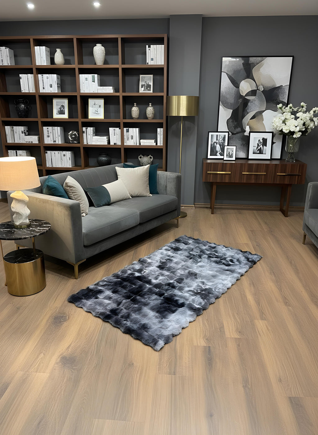 TAVŞAN NEO ANTRASİT -  Kaymaz Taban Tavşan Shaggy Yatak Odası Oturma Odası Çocuk Odası Halısı