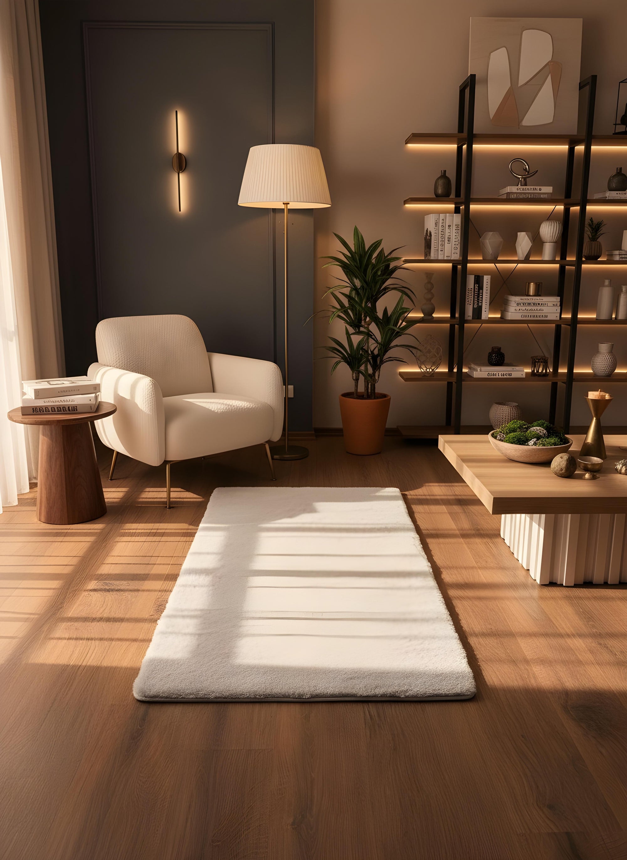 TAVŞAN GRİ -  Kaymaz Taban Tavşan Shaggy Yatak Odası Oturma Odası Çocuk Odası Halısı