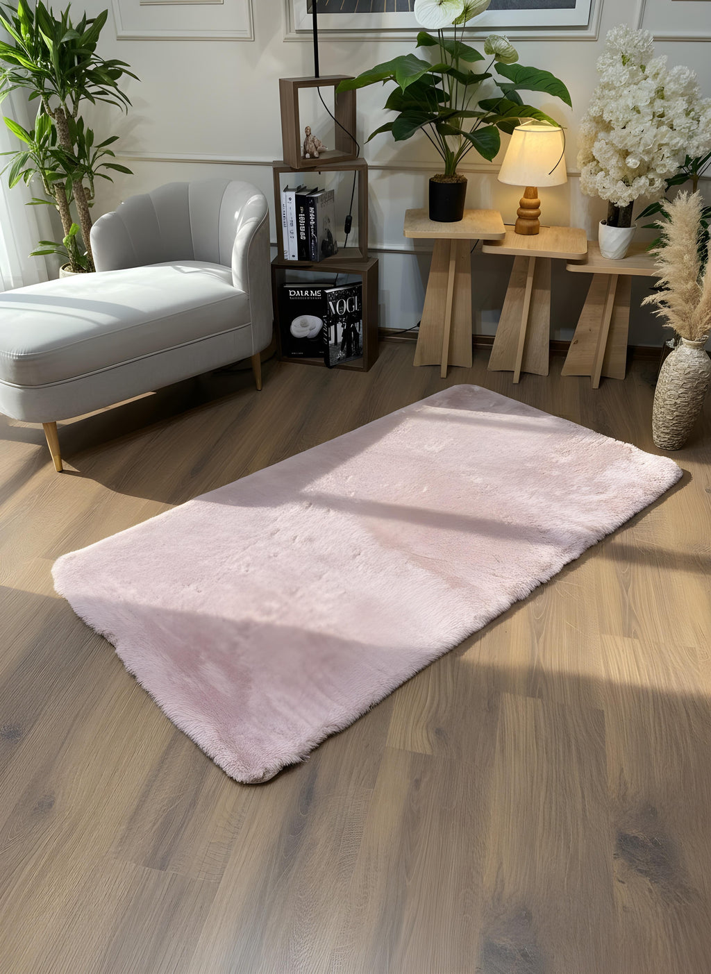 TAVŞAN PUDRA -  Kaymaz Taban Tavşan Shaggy Yatak Odası Oturma Odası Çocuk Odası Halısı