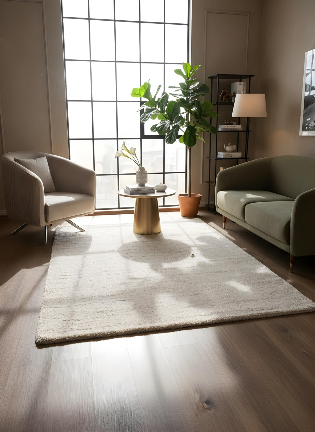 TAVŞAN BEJ -  Kaymaz Taban Tavşan Shaggy Yatak Odası Oturma Odası Çocuk Odası Halısı