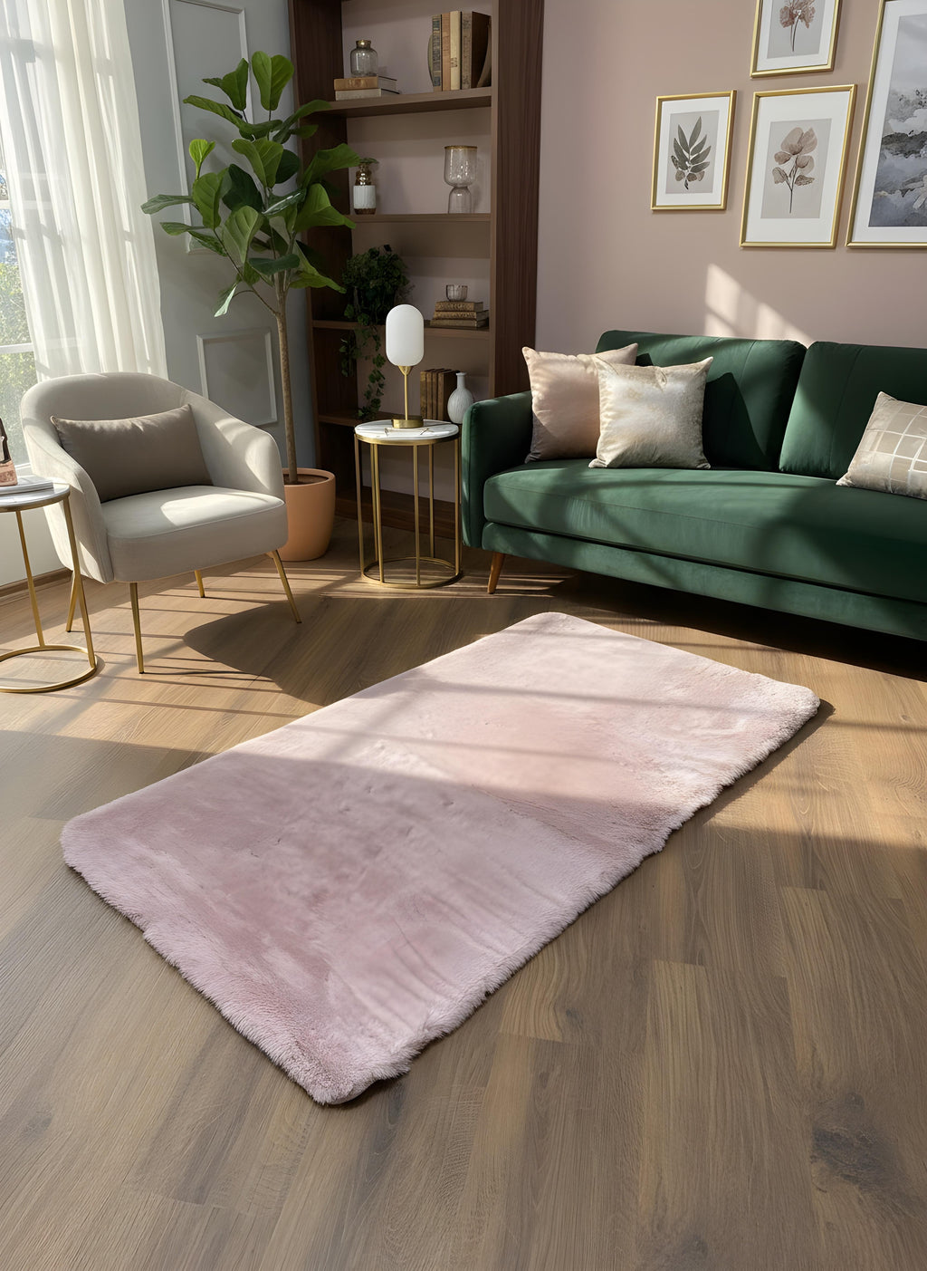 TAVŞAN PUDRA -  Kaymaz Taban Tavşan Shaggy Yatak Odası Oturma Odası Çocuk Odası Halısı