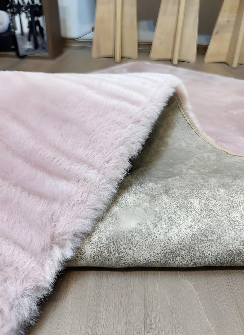 TAVŞAN PUDRA -  Kaymaz Taban Tavşan Shaggy Yatak Odası Oturma Odası Çocuk Odası Halısı