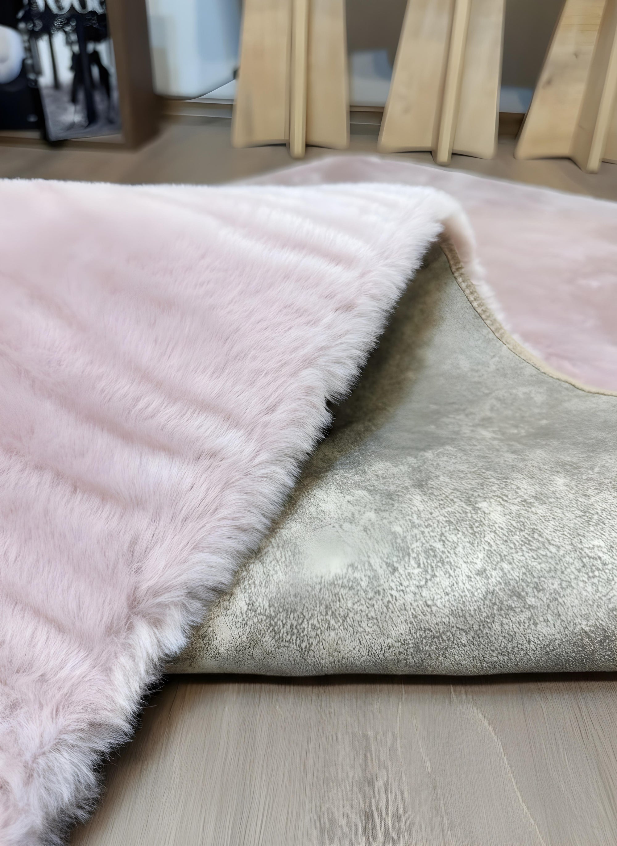 TAVŞAN PUDRA -  Kaymaz Taban Tavşan Shaggy Yatak Odası Oturma Odası Çocuk Odası Halısı