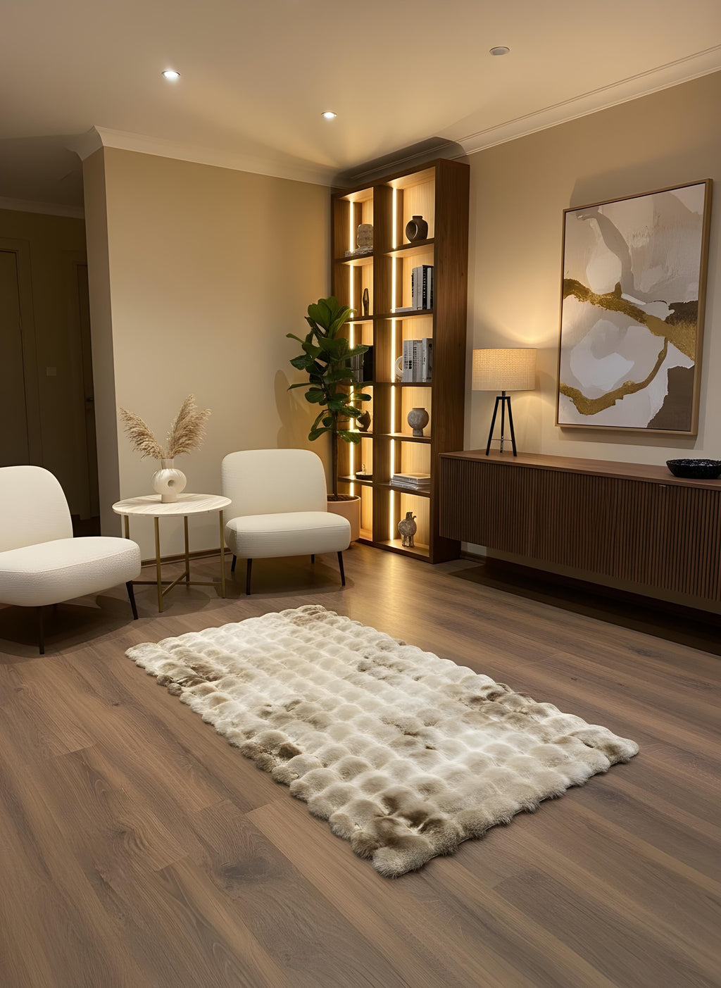 TAVŞAN NEO VİZON -  Kaymaz Taban Tavşan Shaggy Yatak Odası Oturma Odası Çocuk Odası Halısı