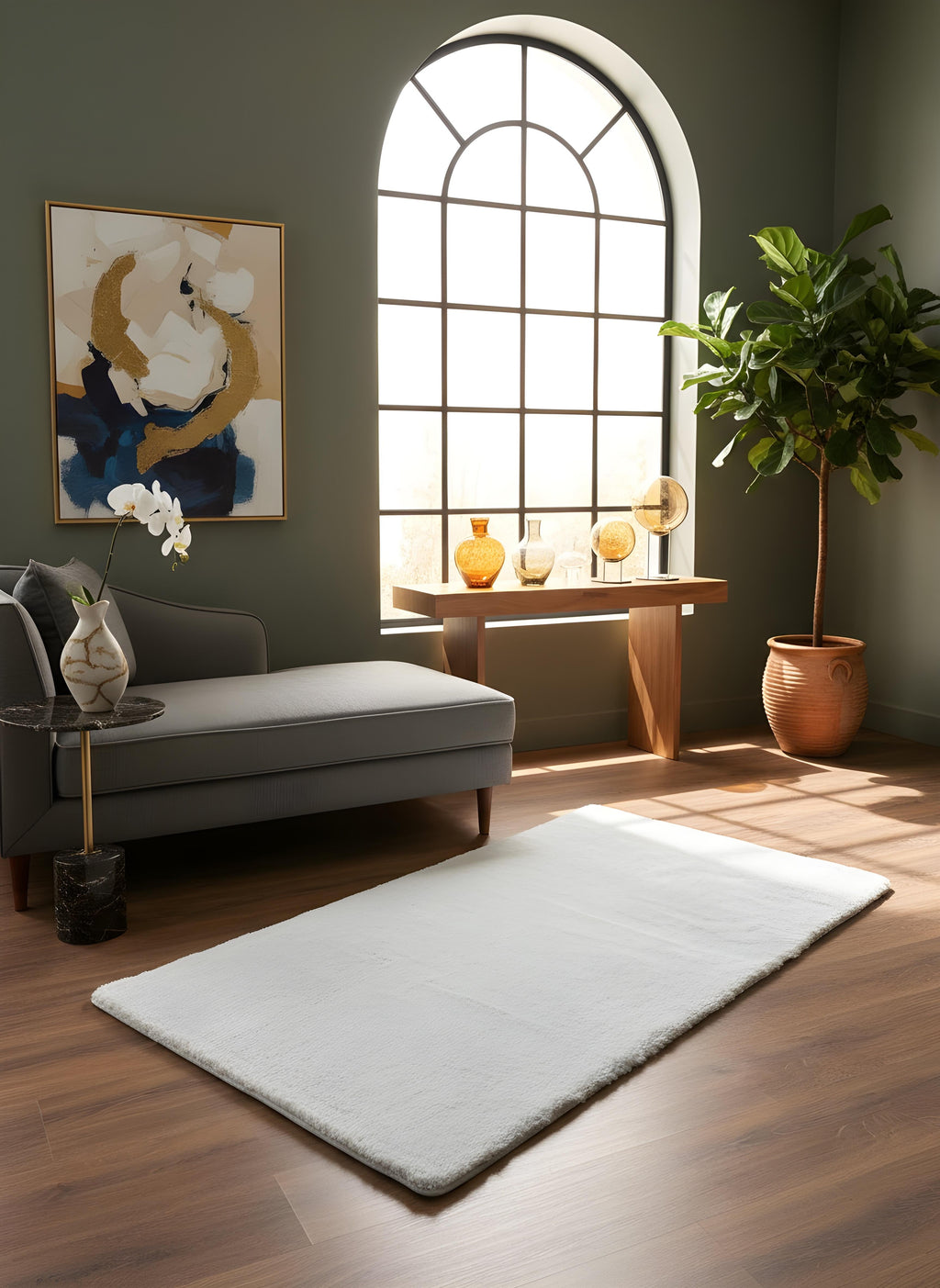 TAVŞAN GRİ -  Kaymaz Taban Tavşan Shaggy Yatak Odası Oturma Odası Çocuk Odası Halısı