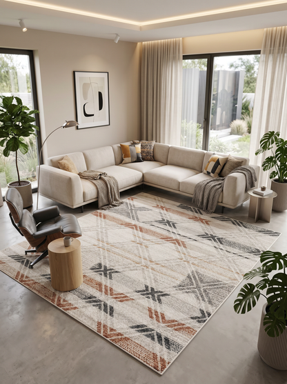 yıkanabilir kaymaz taban şönil dokuma halı 80x200 gri; kahverengi